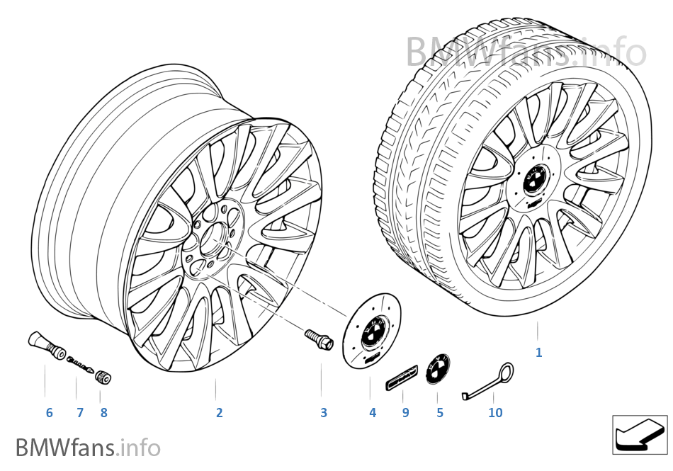 BMW 輕質合金輪輞 個性化 V 型輪輻 265