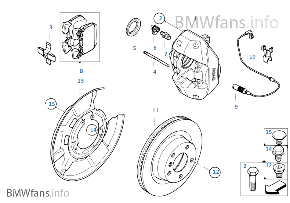 Travão da roda traseira BMW Performance