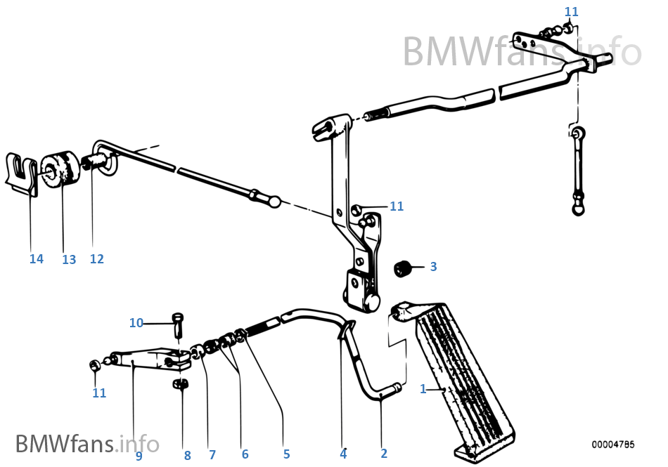 Accelerator pedal/rod assy