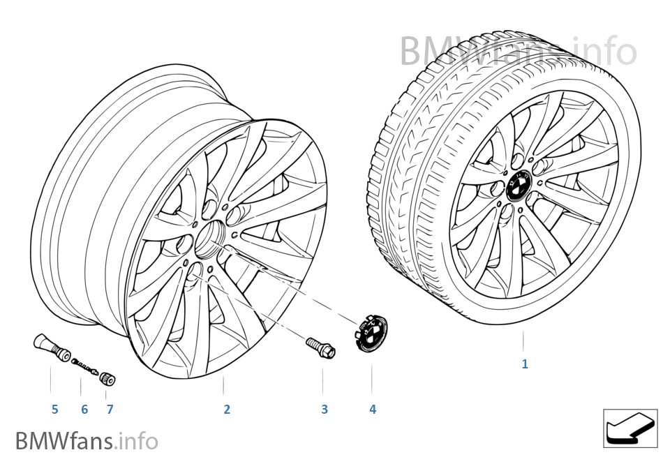 BMW 輕合金車輪 V 形輪輻 285