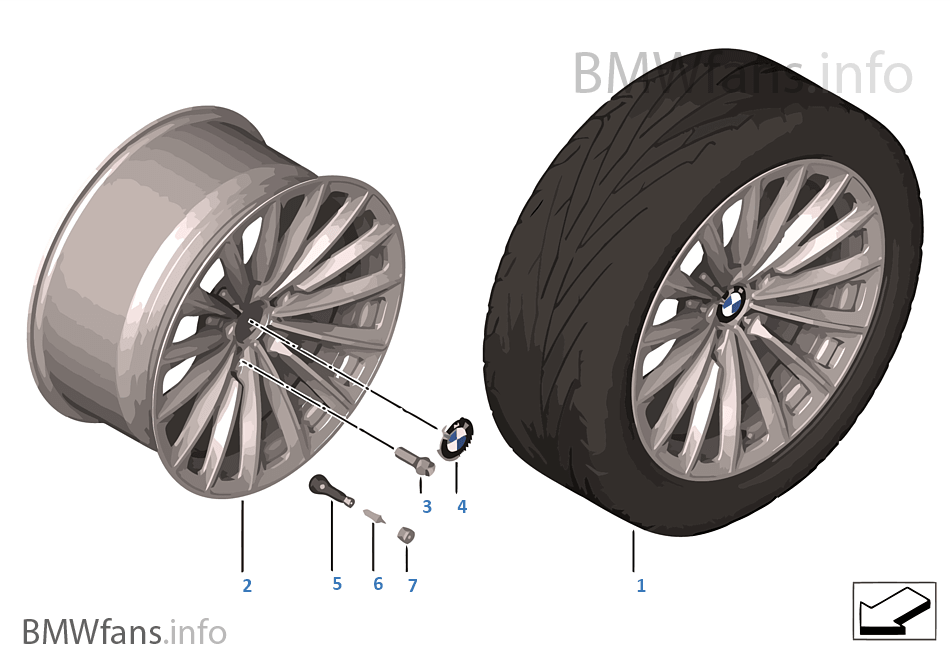 BMW 輕質鋁合金輪輞 徑向輪幅 252 - 19''