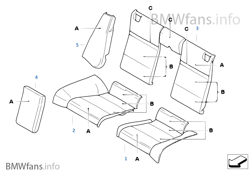 Individual seat, rear, LC