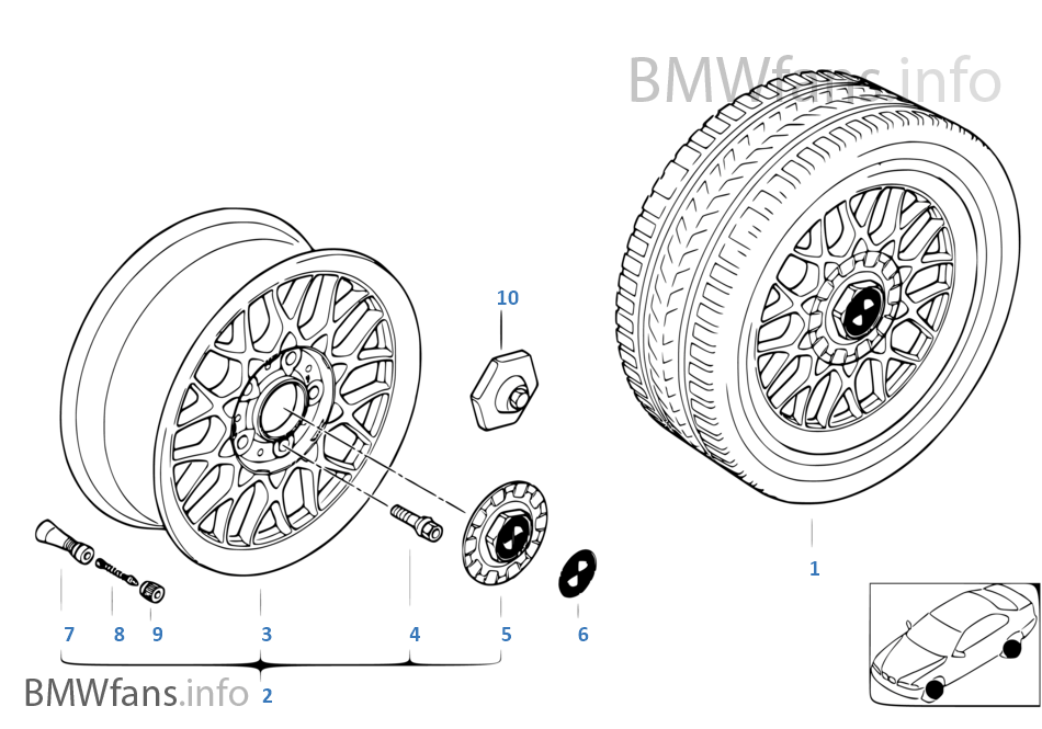 Cerchio in lega BMW raggi incr. 29