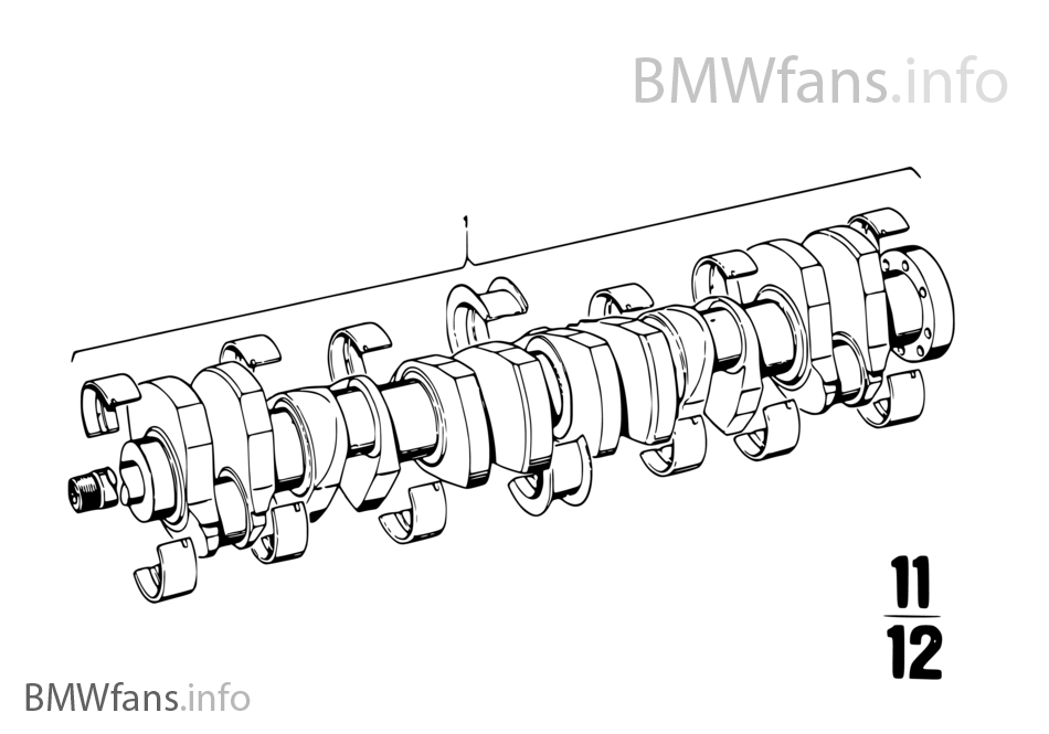 Crankshaft with bearing shells