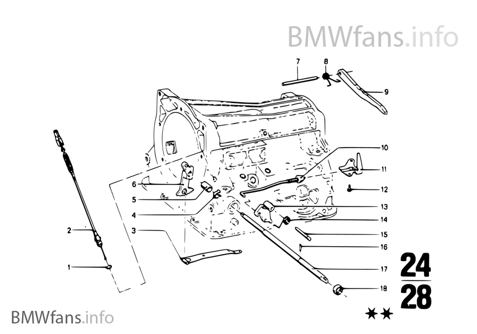 BW 65 mecanismo mudanças/travão "parque"
