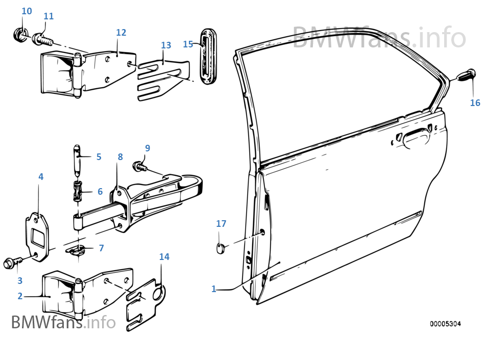 Rear door — hinge/door brake