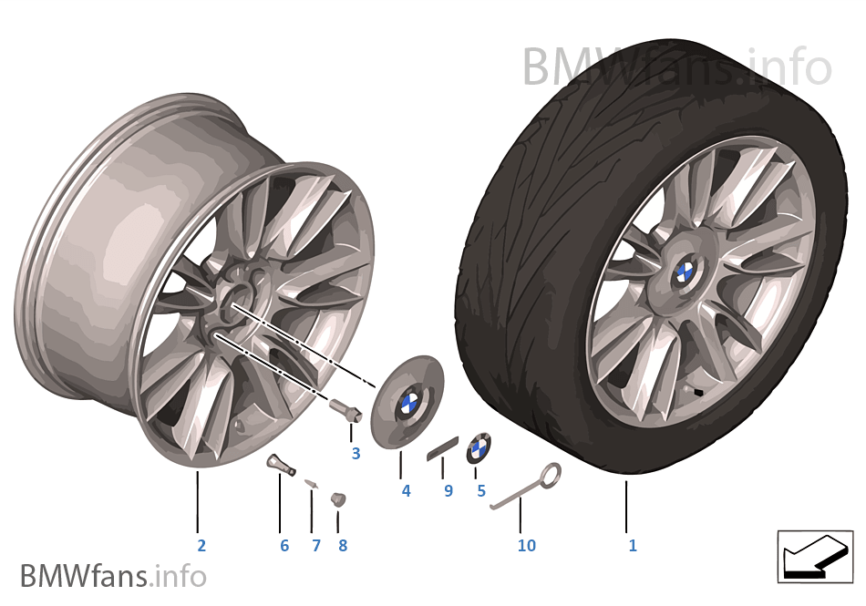 BMW輕質鋁合金輪輞 個性化V型輪輻301-20''