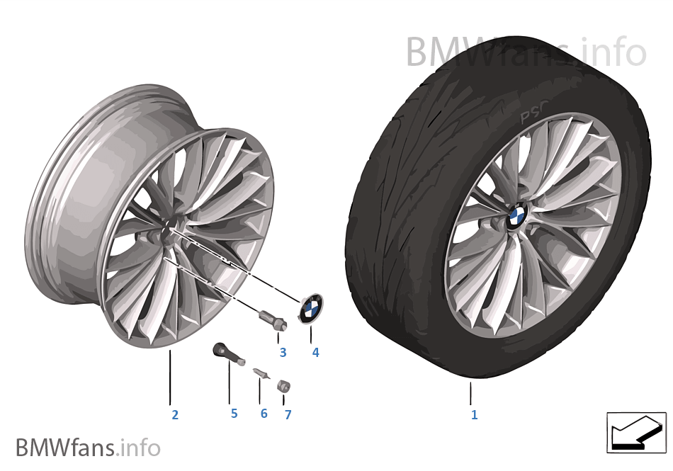 BMW 輕質鋁合金輪輞 V 式輪輻 342