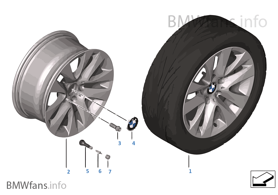 BMW 輕質鋁合金輪輞 V 式輪輻 338