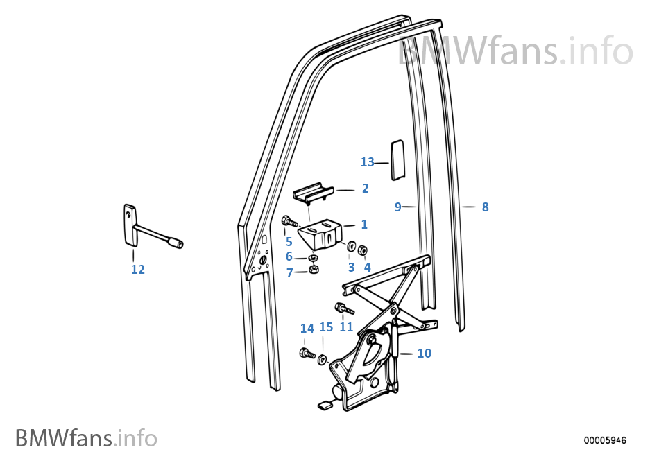 Door window lifting mechanism front
