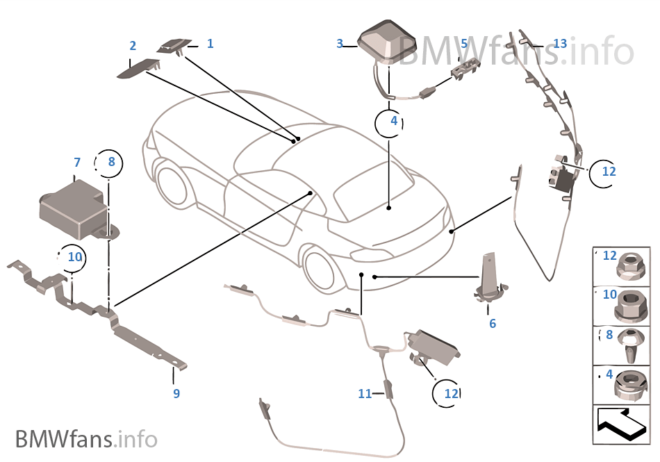 Componentes, antena GPS/DAB/SDARS/TV/TEL