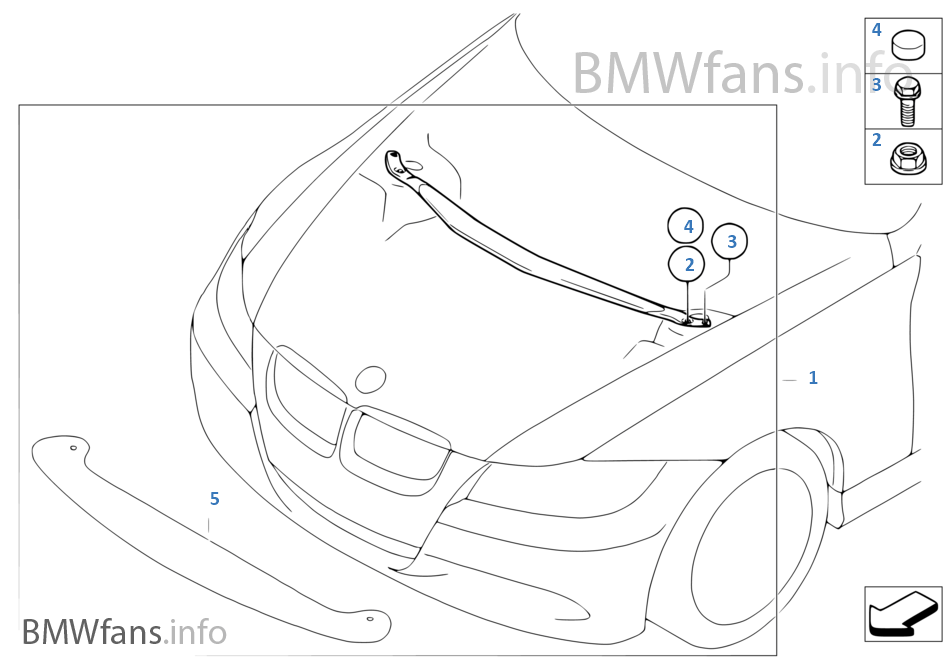 BMW Performance strut tower brace carbon