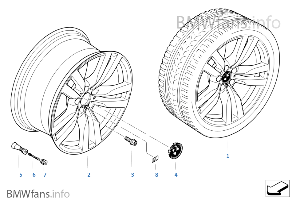 BMW alloy wheel, M Double Spoke 300