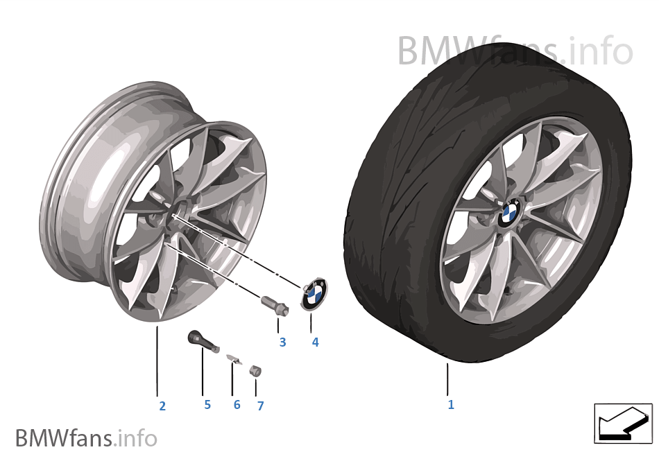 BMW 輕質合金輪輞 V 式輪輻 360