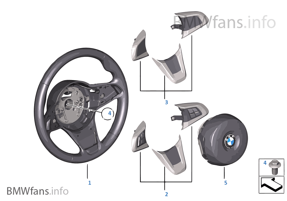 Airbag sports steering wheel, leather
