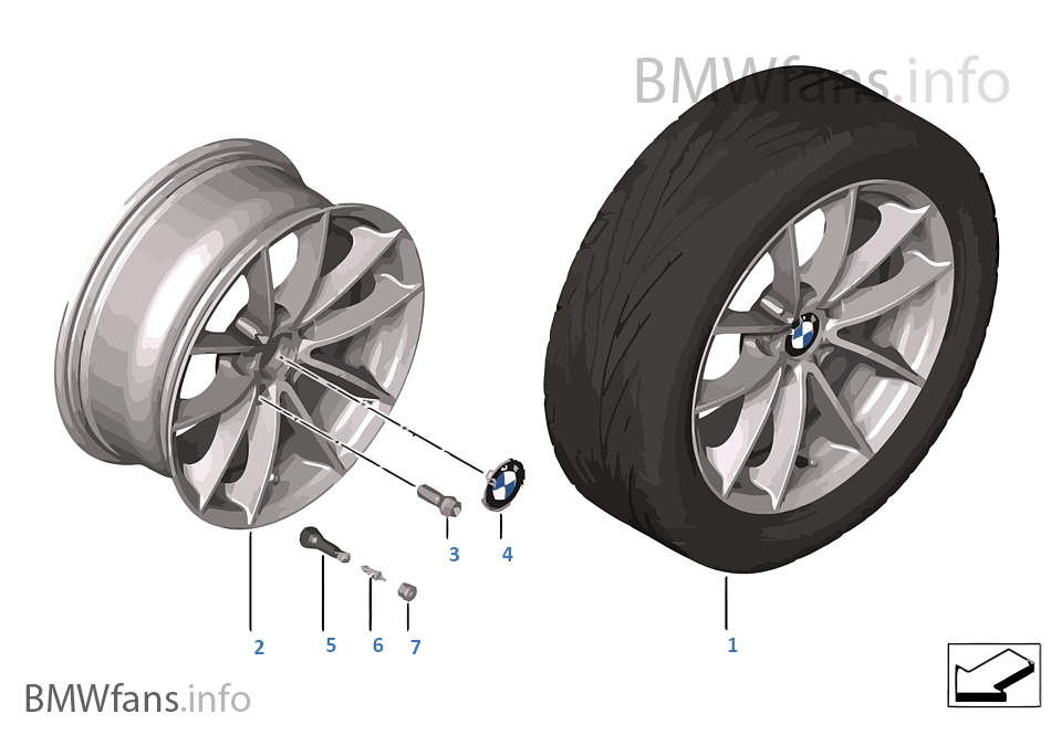 BMW 輕質合金輪輞 V 式輪輻 304
