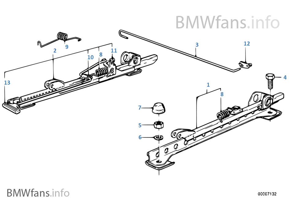 BMW sport. sedadlo vodicí lišta sedadla