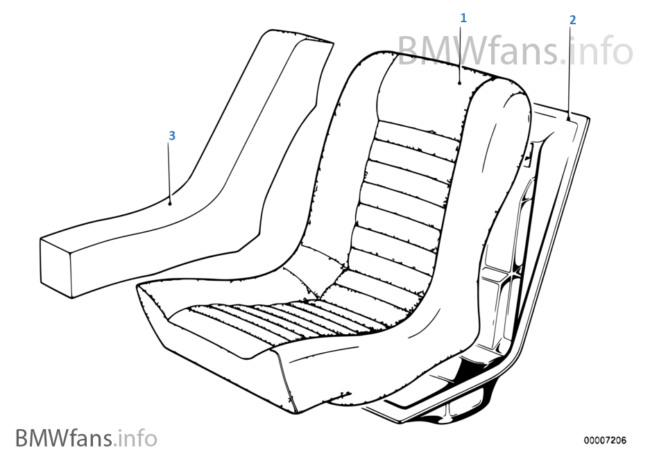 Seat pad/seat pan, rear