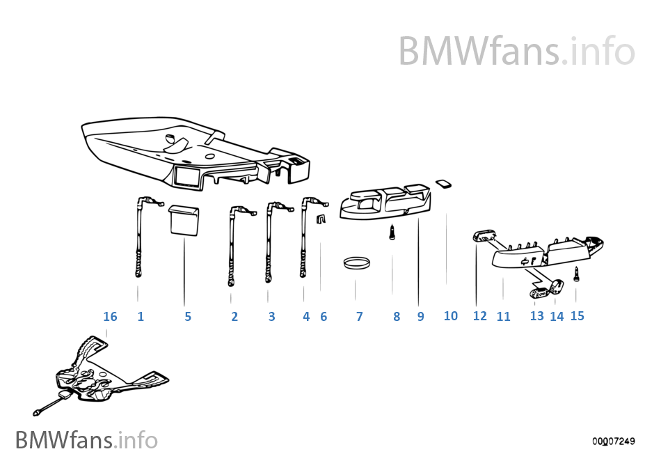 Poj. części fotela sportowego BMW
