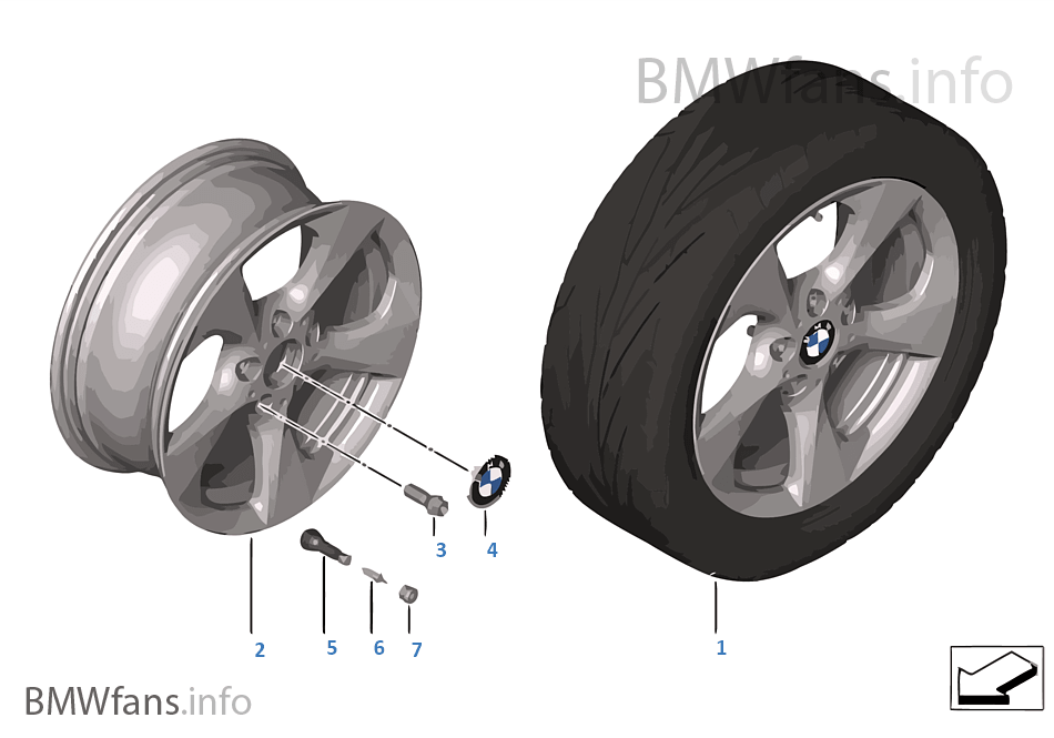 BMW 輕質合金輪輞 流線型 370
