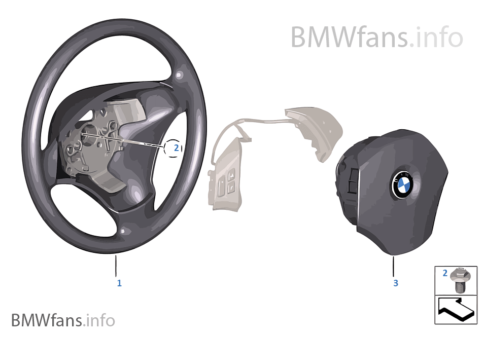 Steering wheel, leather, multif./airbag