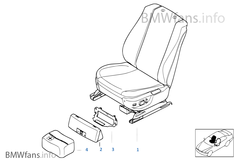 Seat, front, complete seat