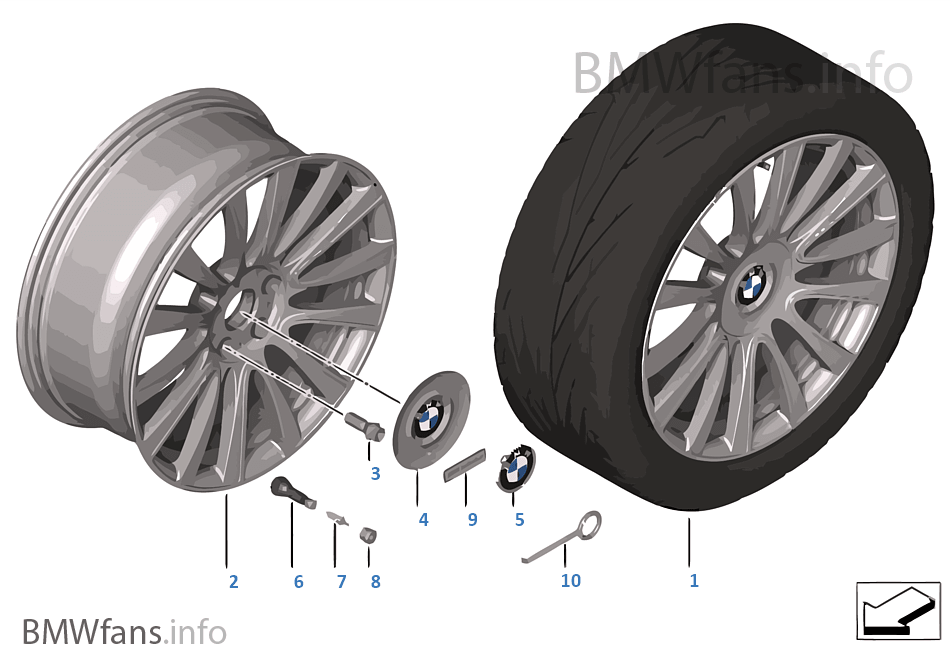 BMW輕質鋁合金輪輞 個性化V型輪輻374-20''