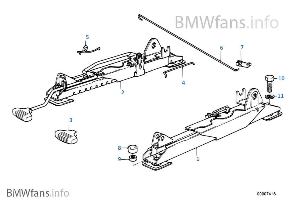 BMW sport. sedadlo vodicí lišta sedadla