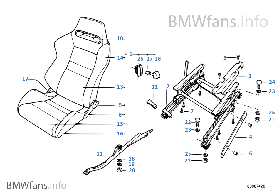 BMW sportovní sedadlo