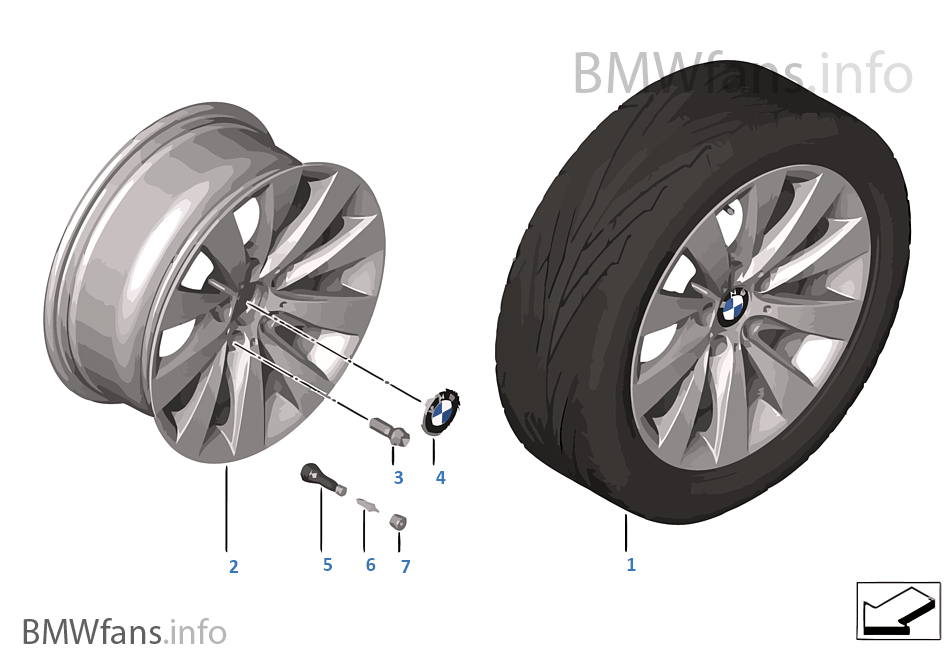 BMW 輕質鋁合金輪輞 V 型輪輻 413 - 17''