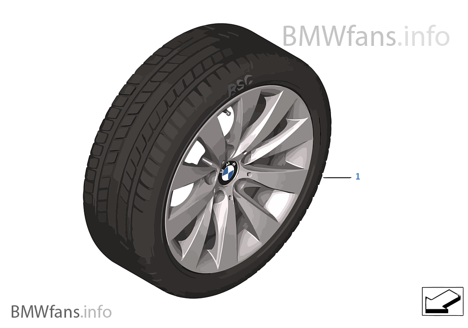 Winter wheel & tire set V Spoke 413
