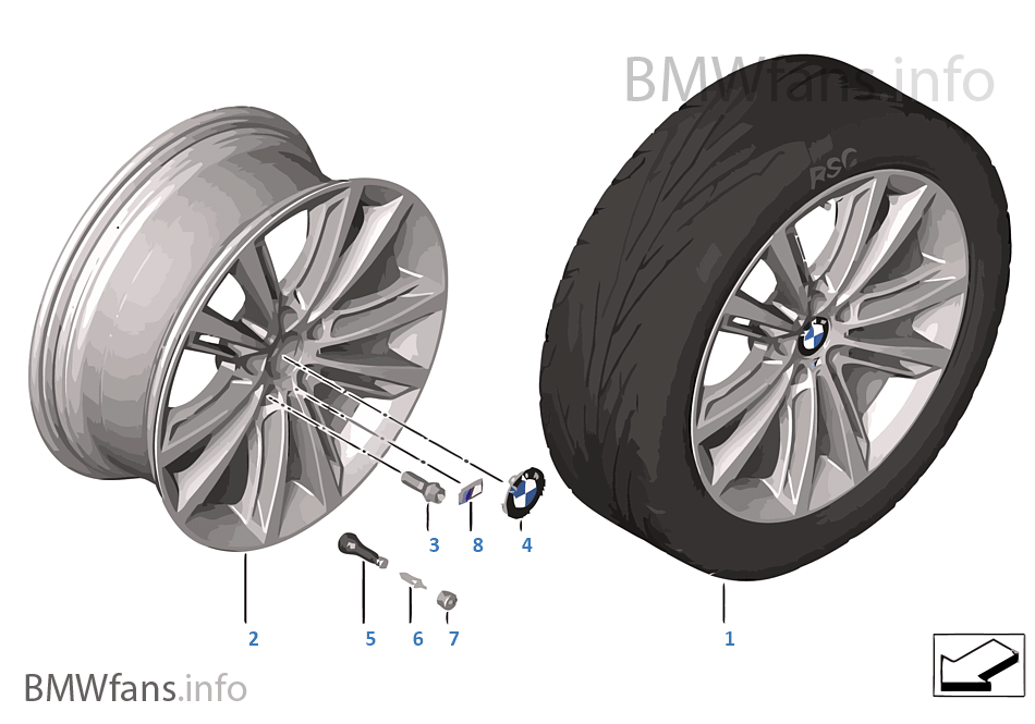 BMW M LA wheel, V Spoke 464