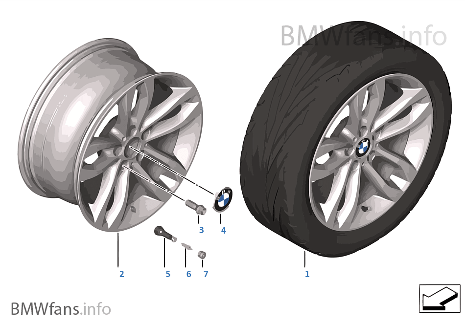 BMW 輕質鋁合金輪圈 雙輻 424