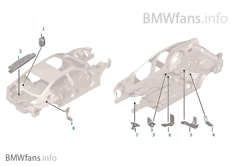 Bodywork additions, mounted parts