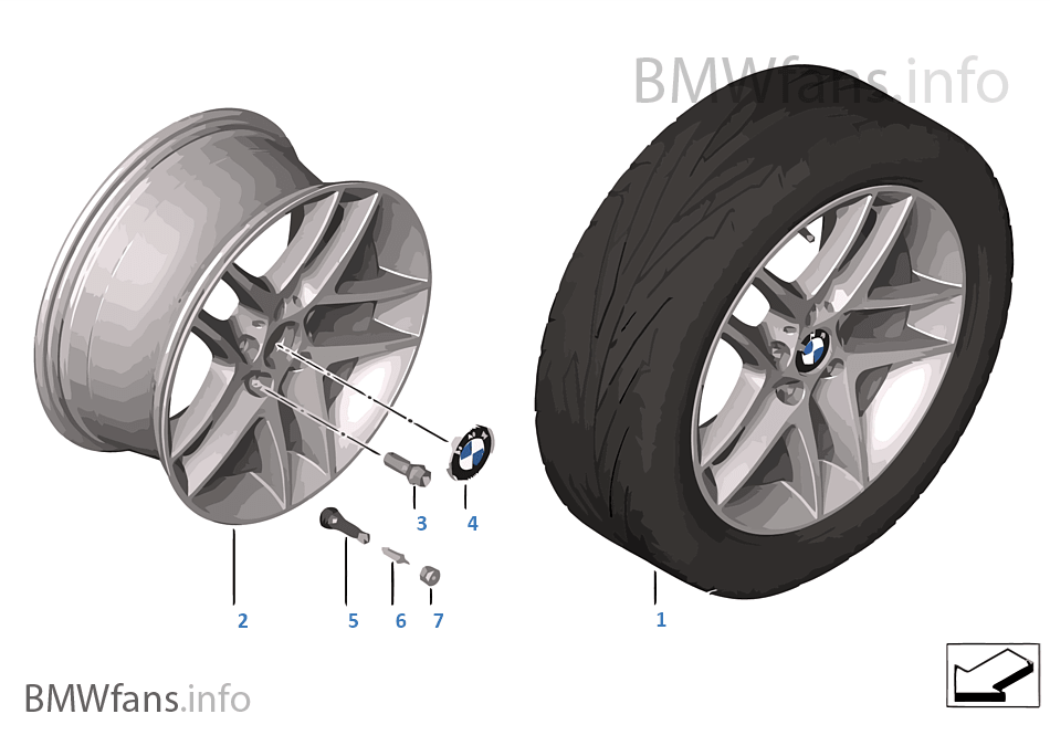 BMW 輕質合金輪輞 雙輪幅 496