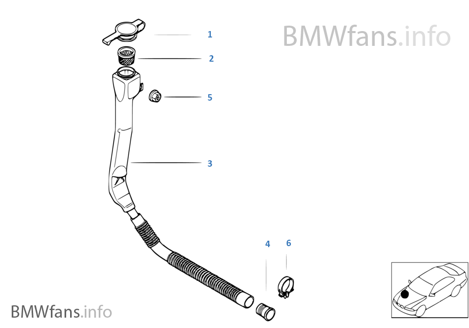 Filler pipe for wash container