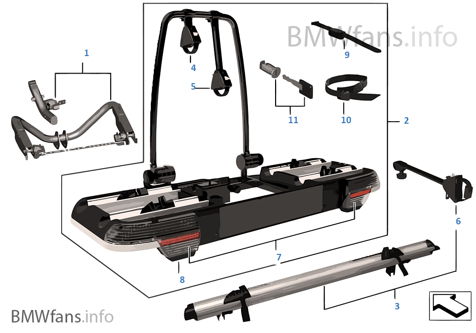 Rear bicycle carrier, click-on