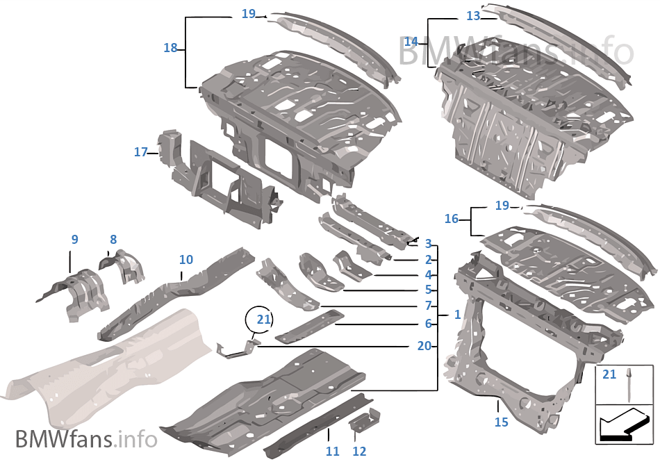Partition trunk/Floor parts