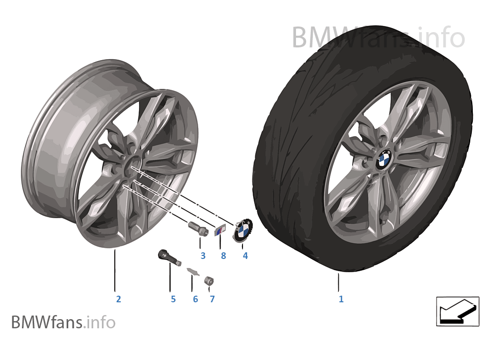 BMW 輕質鋁合金輪圈 M 雙輪輻 436
