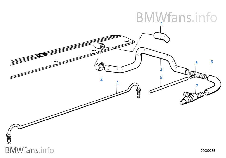 BMW 3 E30 Kurbelgehäuseentlüftungsschlauch 11151278804 NEU