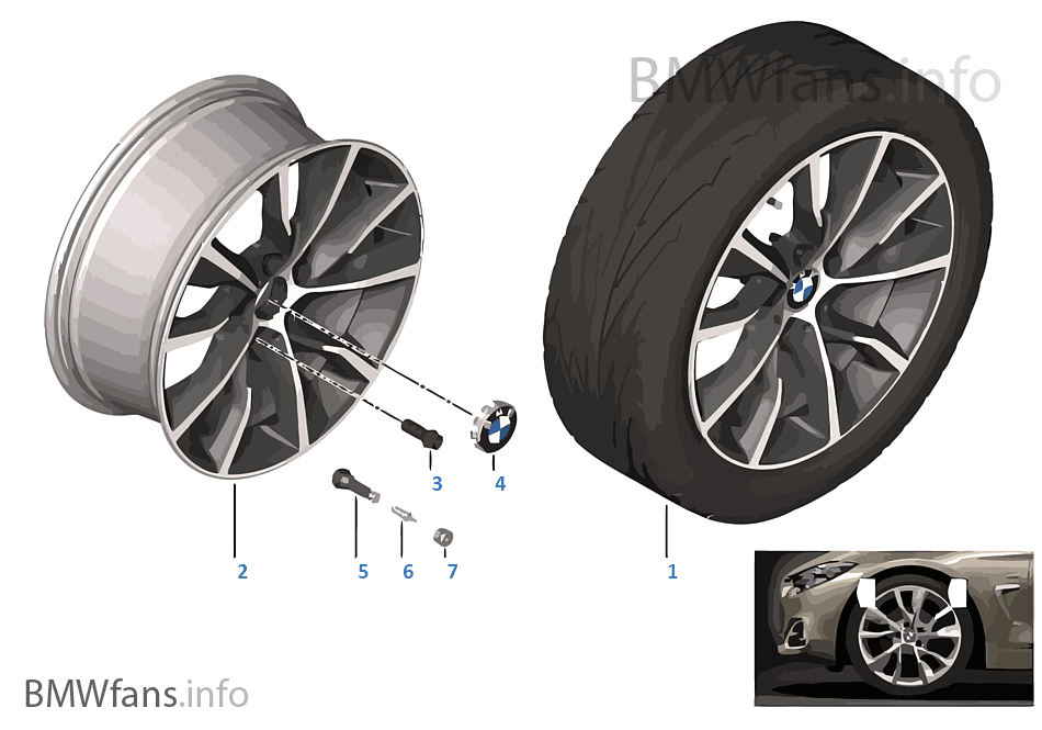 BMW 輕質鋁合金輪輞 渦輪式 402 - 19''