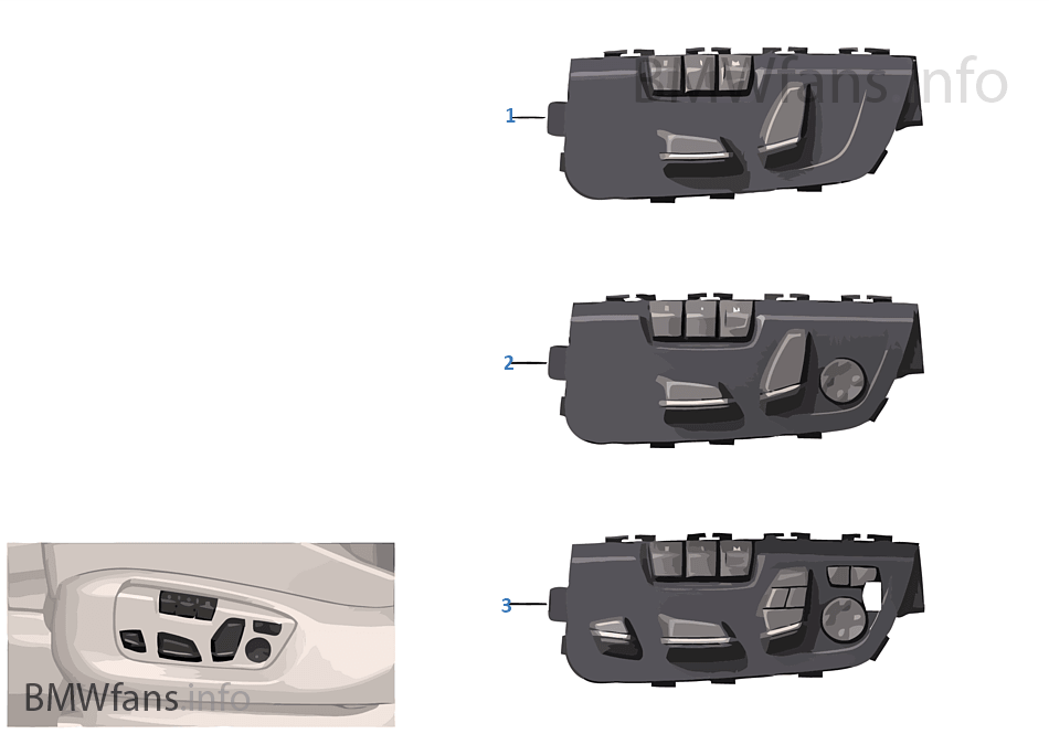 Seat adjustment switch, memory, driver