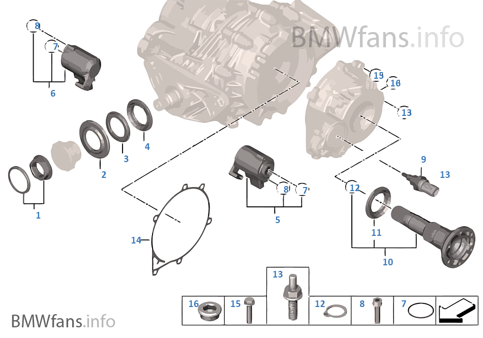 Rear differential QMV single parts
