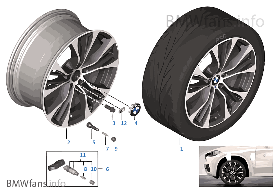 BMW 輕質合金輪輞 M 雙輪輻 599M