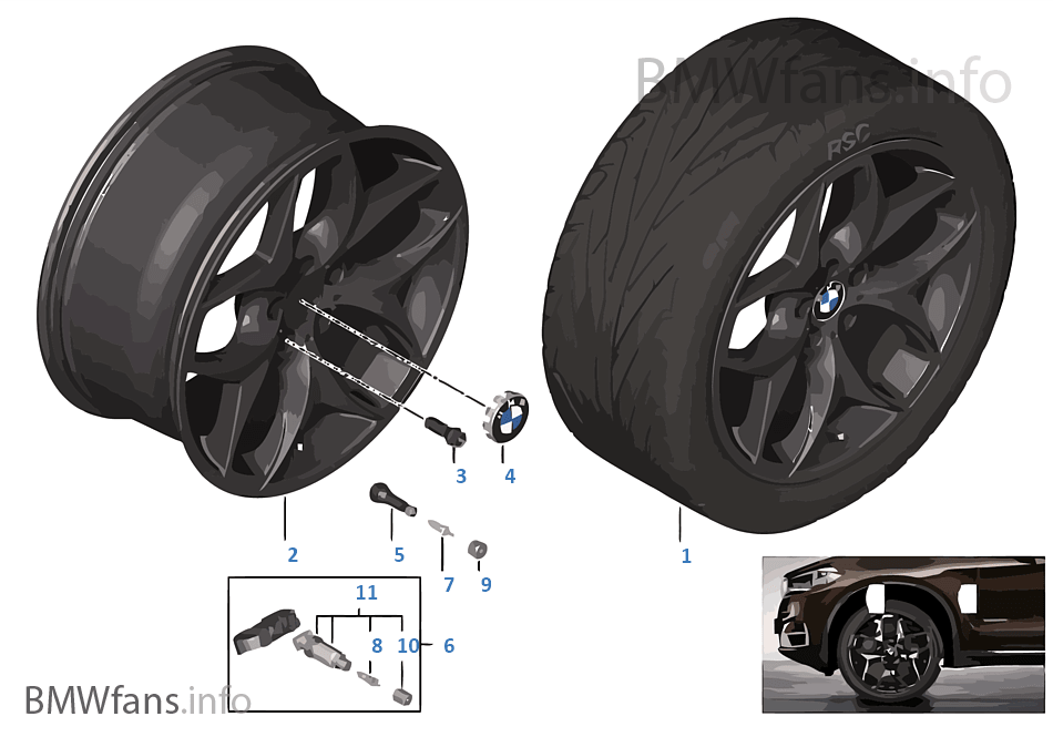 BMW LA wheel, dual spoke 215