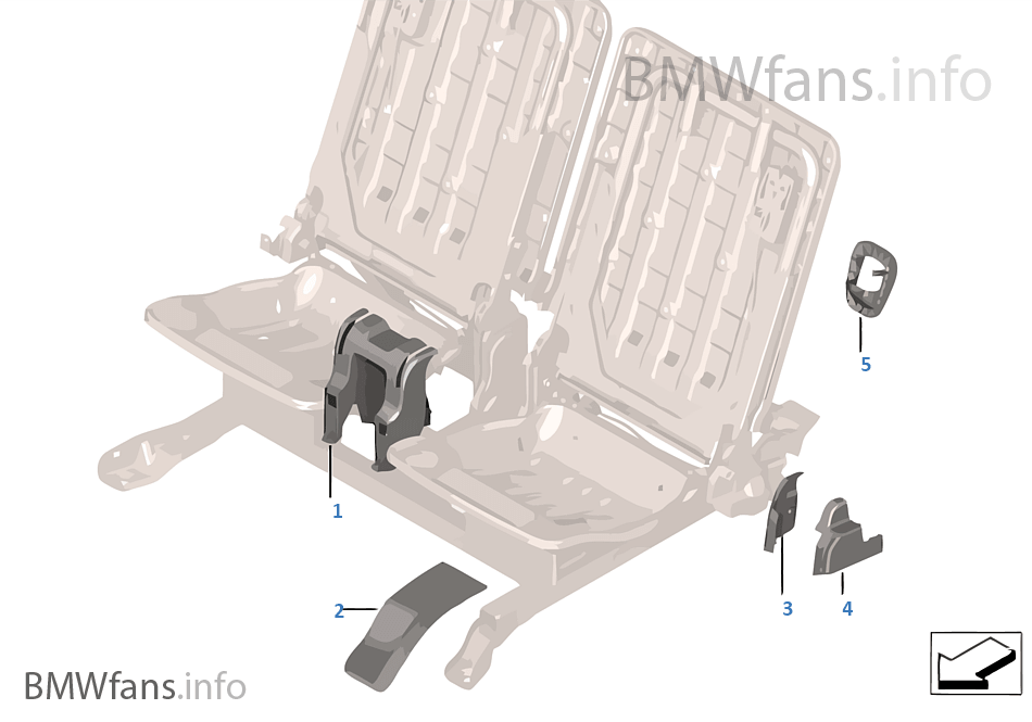 Seat, rear, trim covers, 3rd row