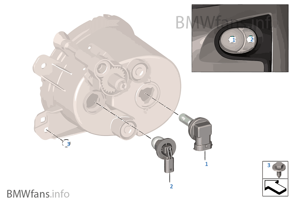 Afz. onderdelen koplamp bumper