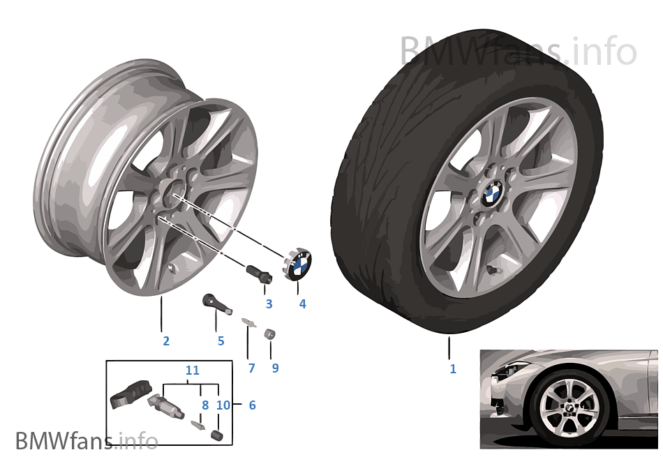 BMW 輕質鋁合金輪輞 星形輪輻 394 - 17''