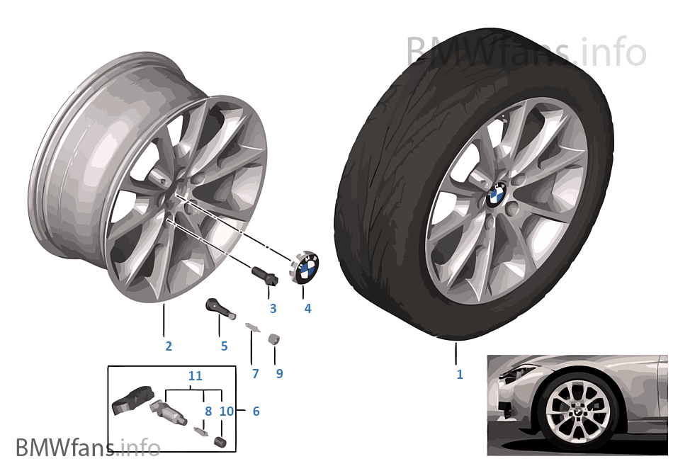 BMW 輕質鋁合金輪輞 V 型輪輻 398 - 18''