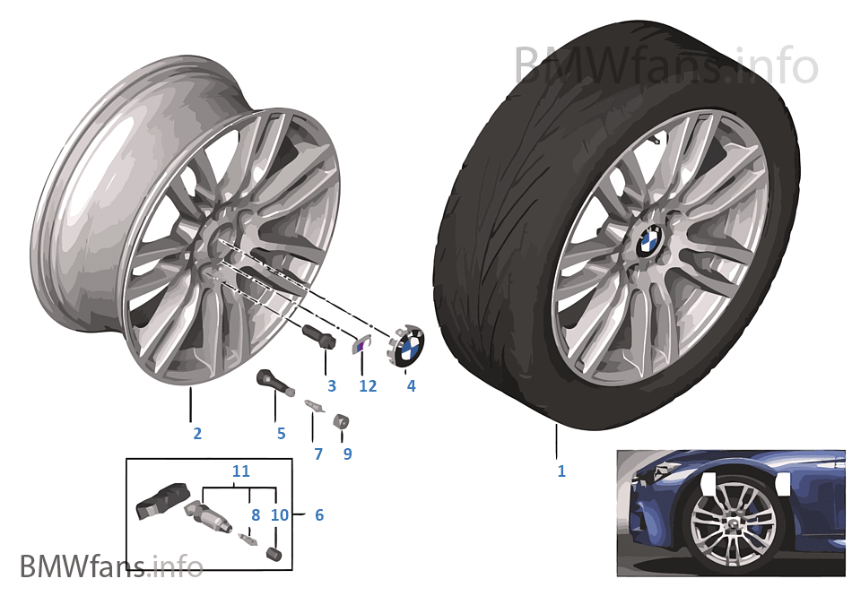 BMW 輕質鋁合金輪輞 M 星形輪輻 403 - 19''